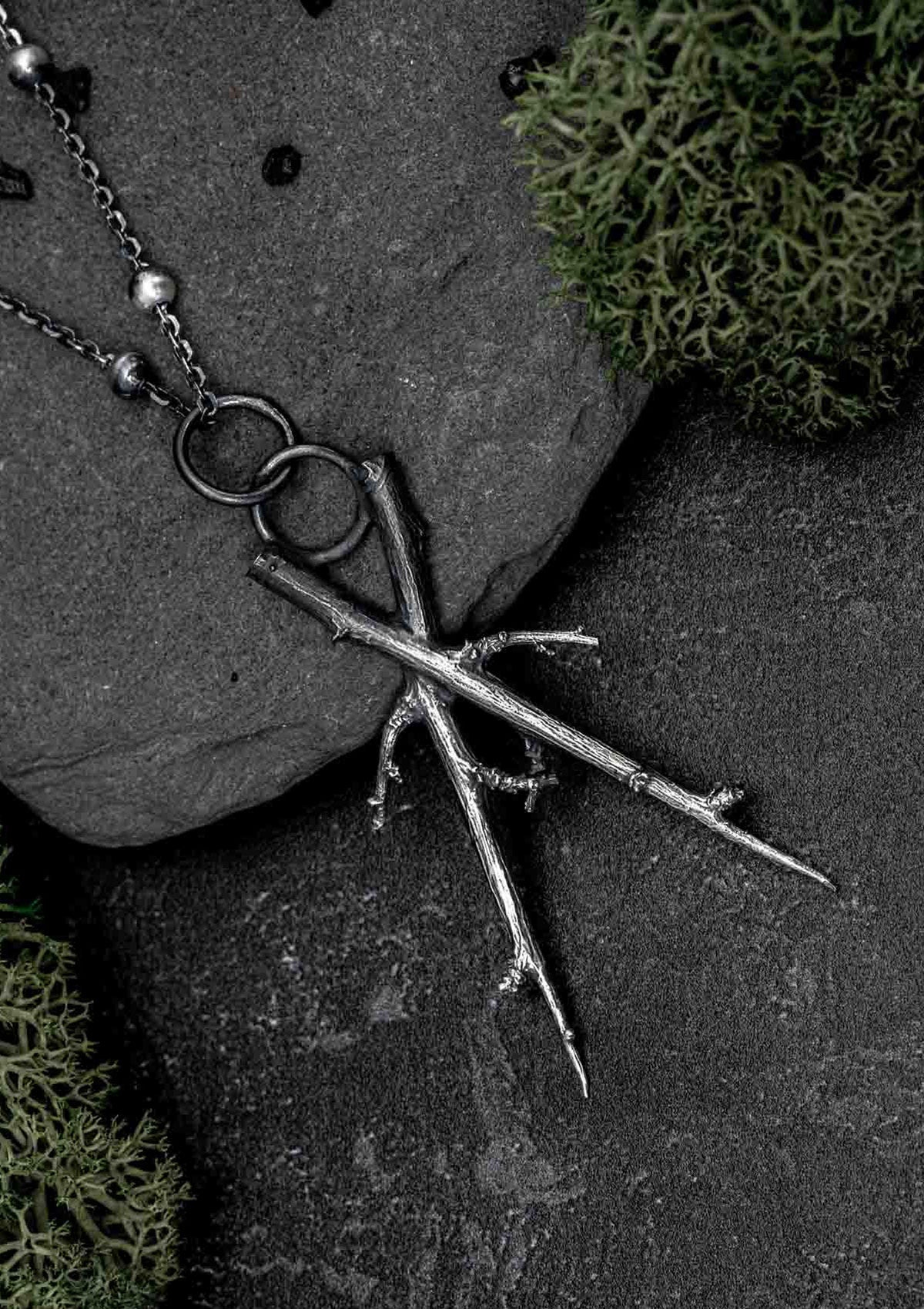 Cailleach Blackthorn Necklace in solid sterling silver