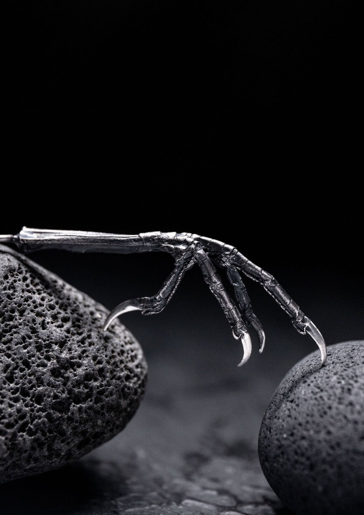 Duibhe - Blackbird talon necklace in solid sterling silver