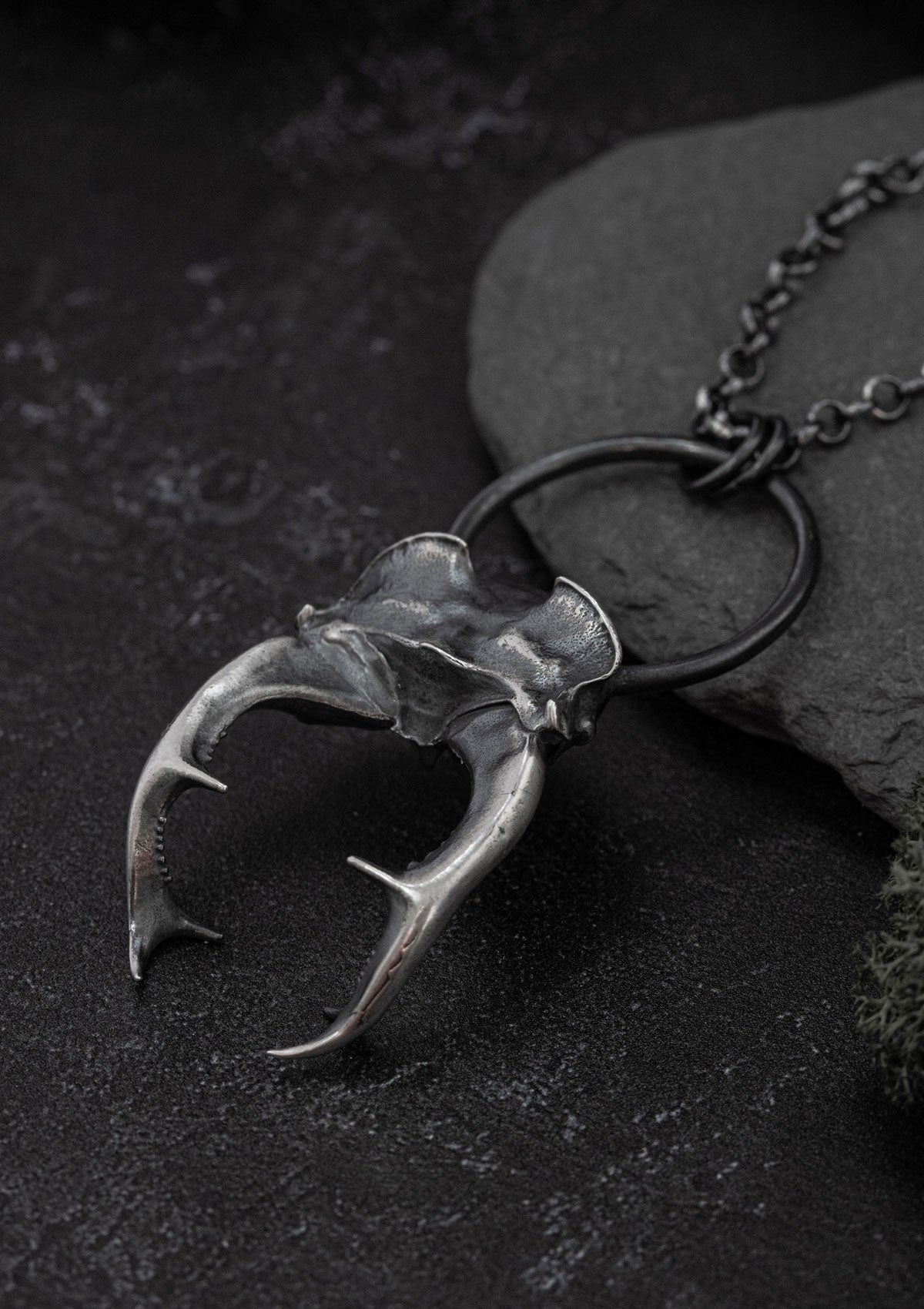 Thunor - Stag Beetle necklace in solid sterling silver