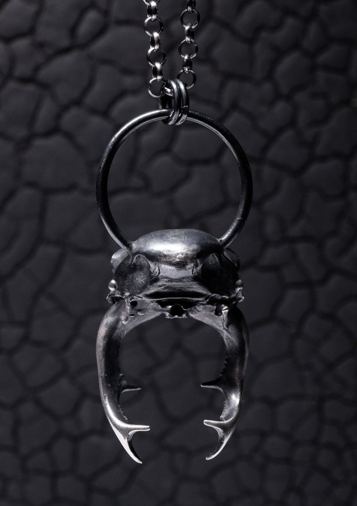 Thunor - Stag Beetle necklace in solid sterling silver