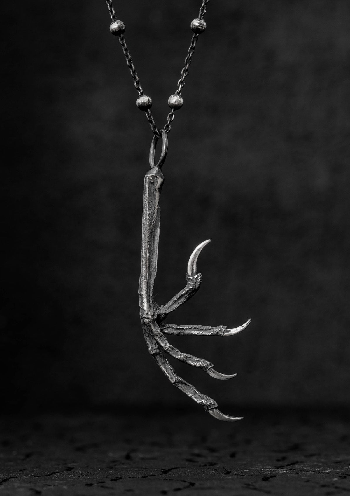 Duibhe - Blackbird talon necklace in solid sterling silver