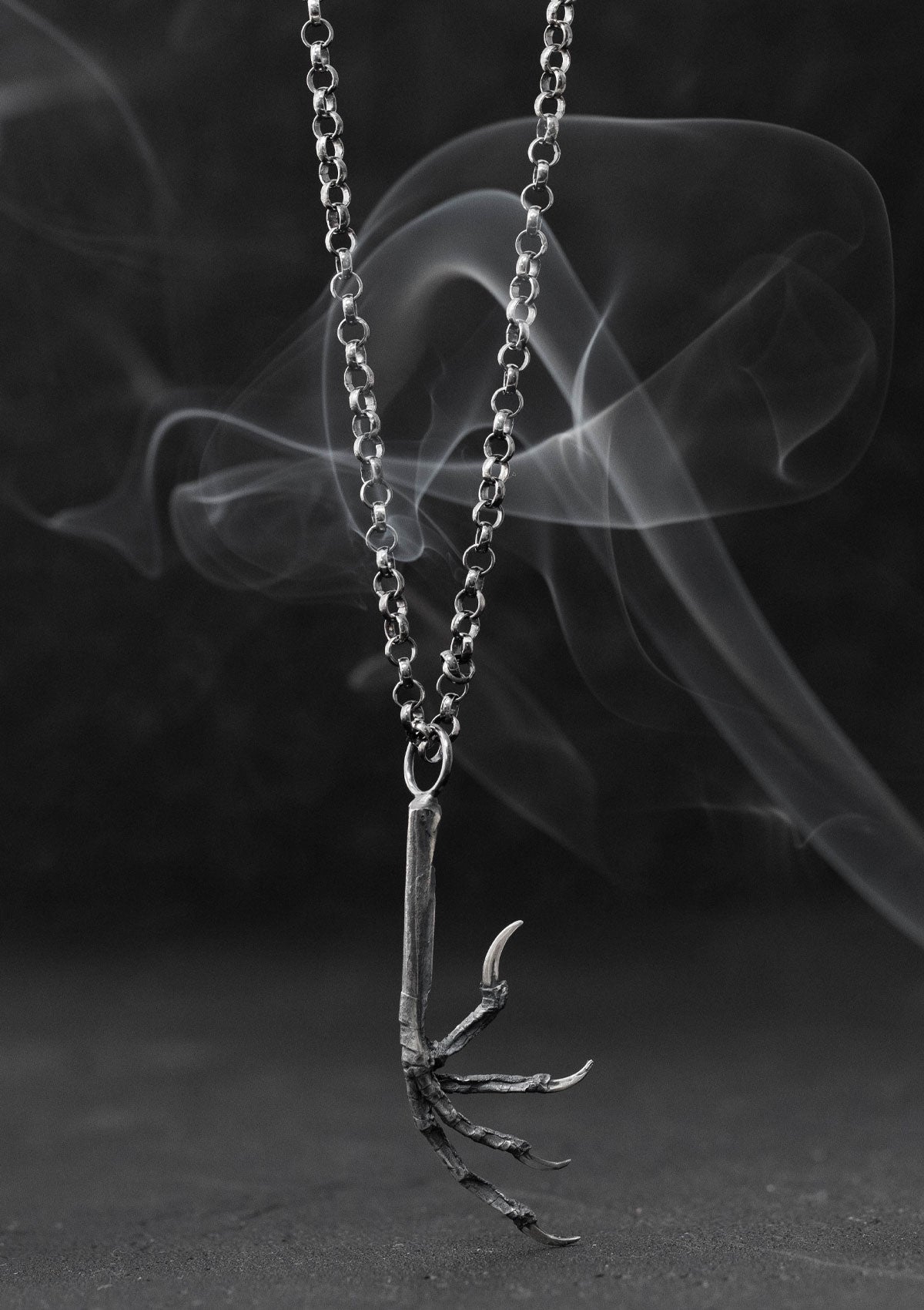 Duibhe - Blackbird talon necklace in solid sterling silver