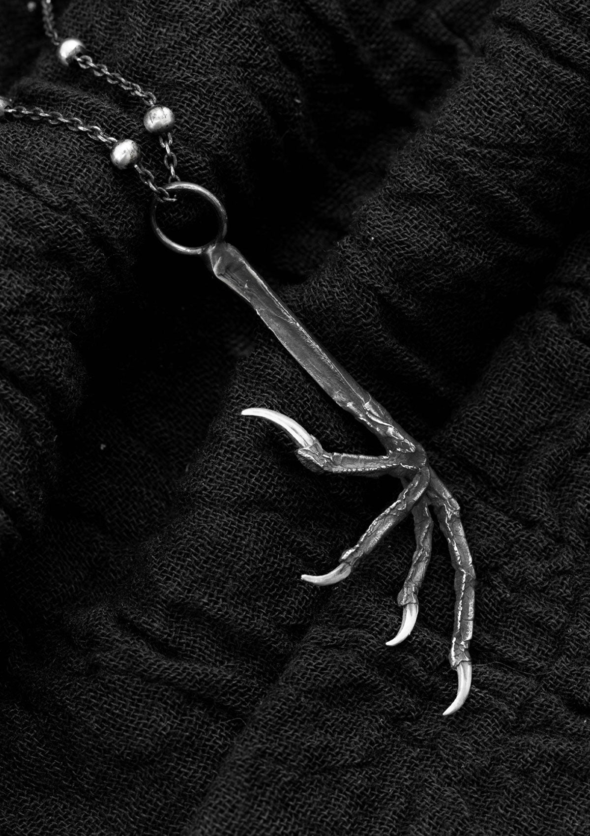 Duibhe - Blackbird talon necklace in solid sterling silver