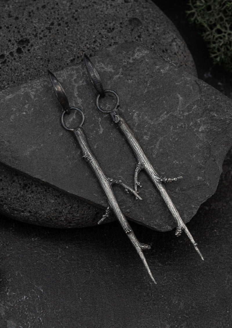 Straif - Blackthorn earrings in solid sterling silver