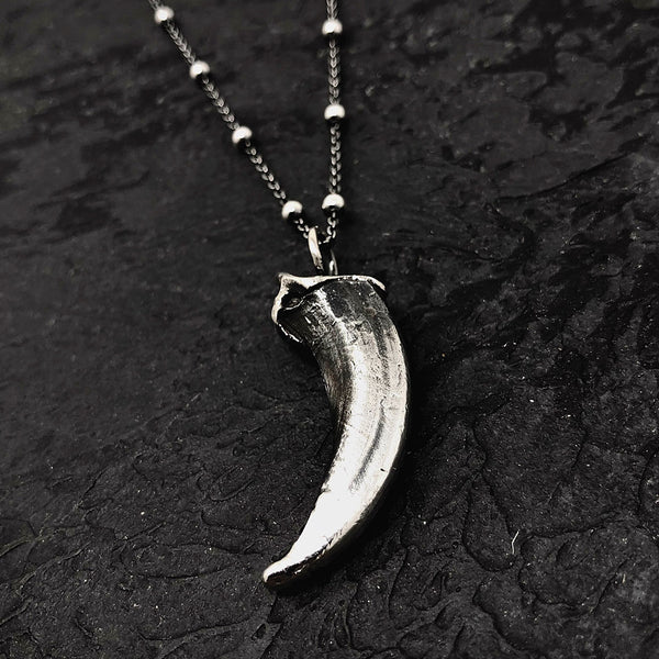 Fenrir Wolf claw necklace in solid sterling silver