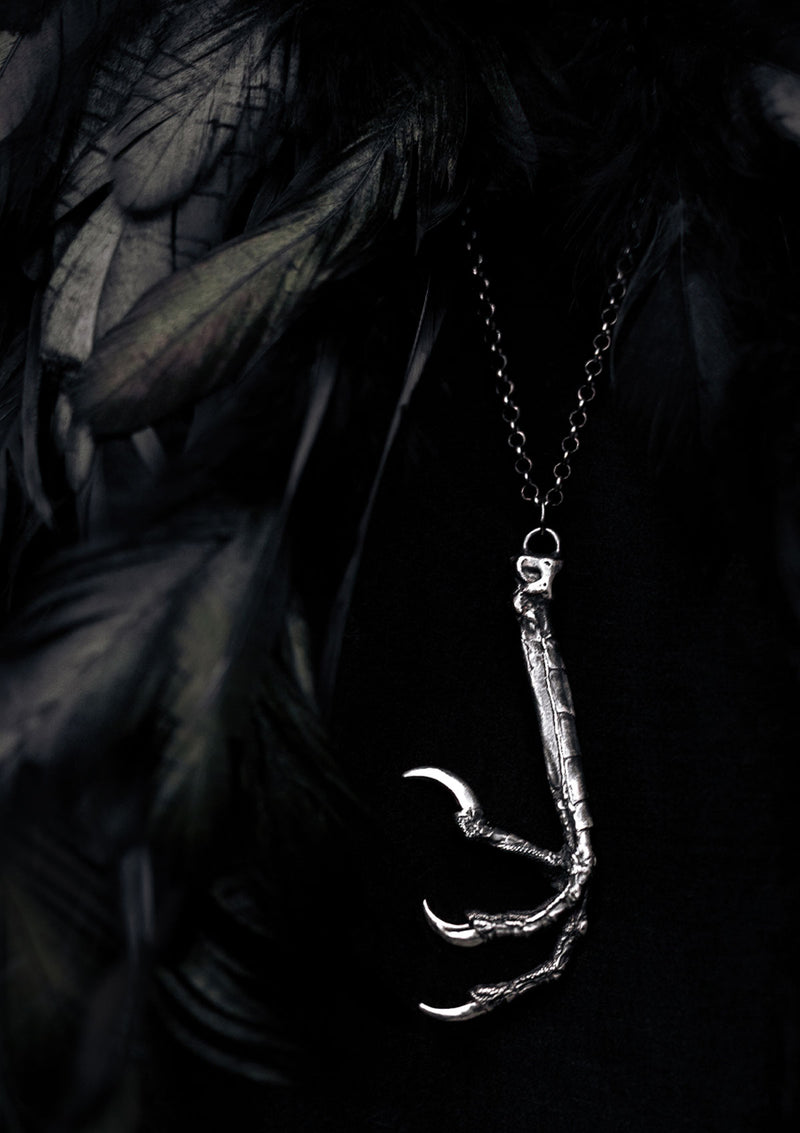 Corvus - Crow talon necklace in solid sterling silver
