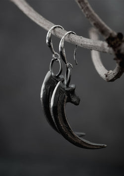 Morrigu - Raven talon earrings in solid sterling silver