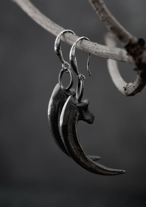 Morrigu - Raven talon earrings in solid sterling silver